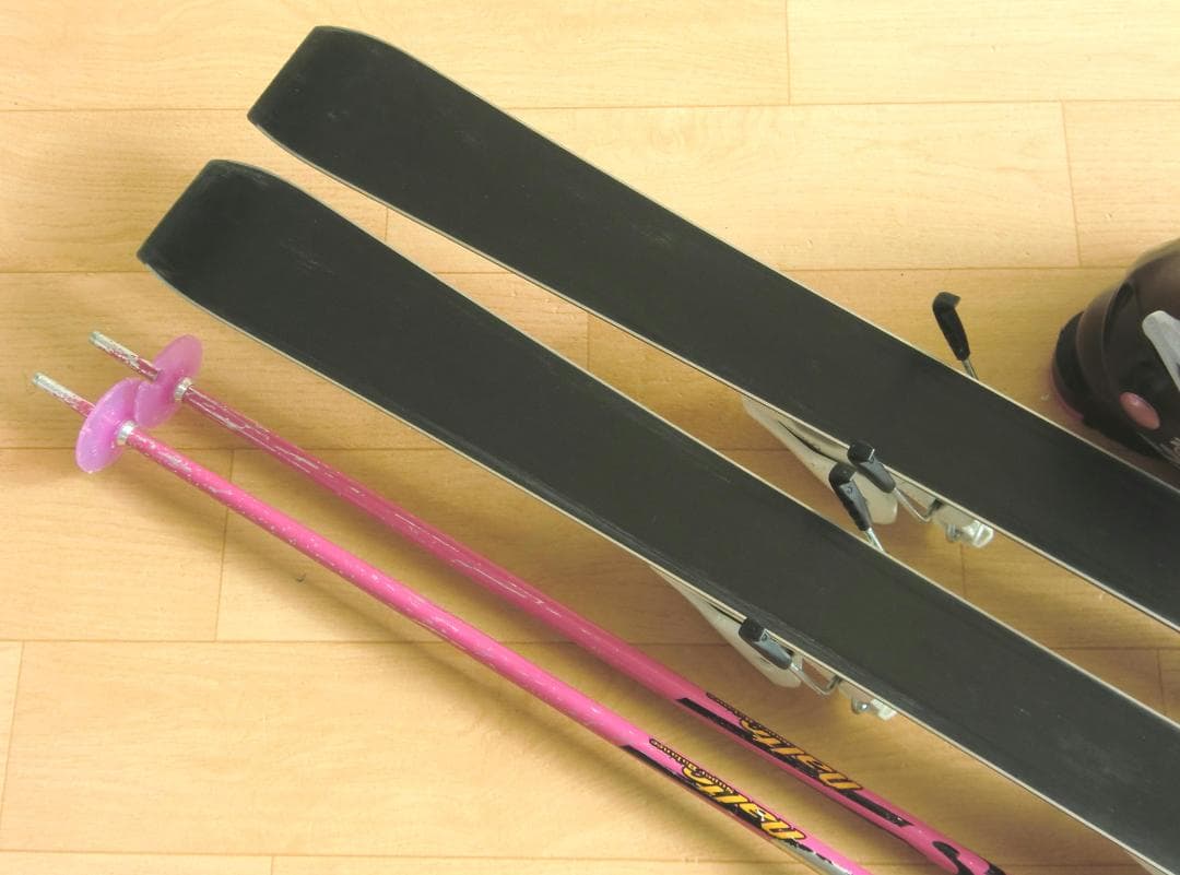 ■■送料無料■ハート■子供用スキーフルセット■板120靴21■WAX■女の子■■