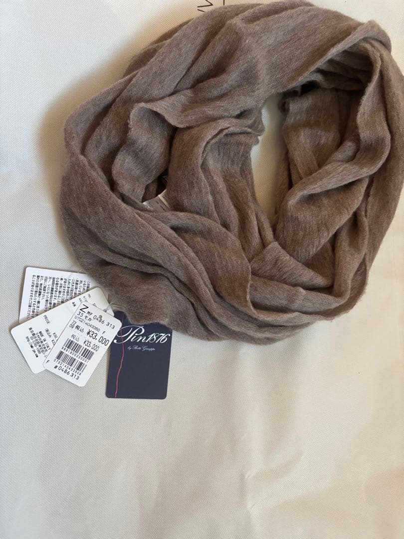 ♥️定価33000円♥️Pin1876 カシミヤ100% スヌード ストール モカ