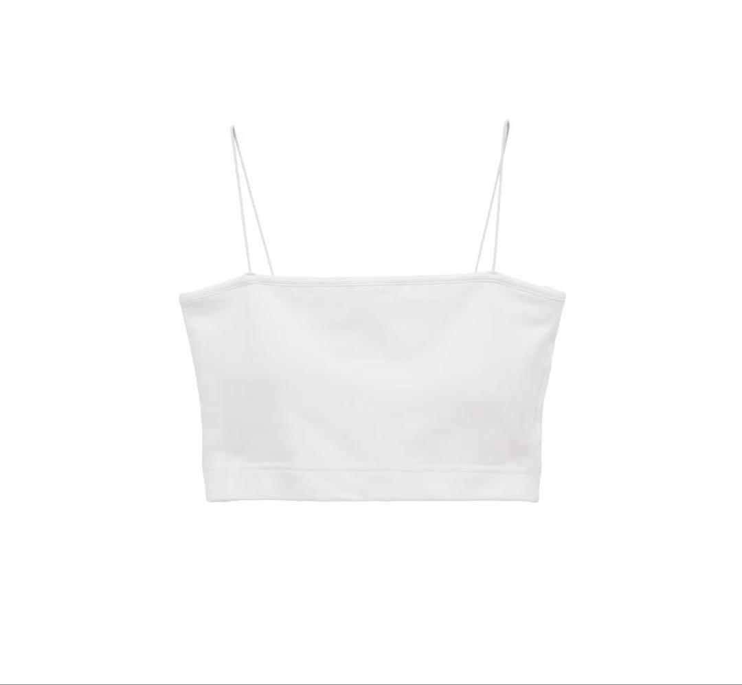 CLANE THIN CORD BANDEAU TOPS ホワイト