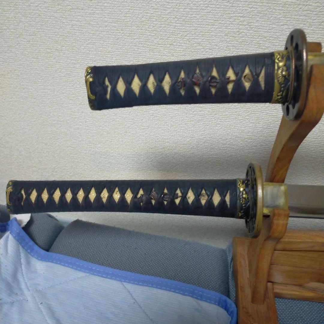 居合刀　模造刀　樋入り刀身　日本刀　刀剣　鮫皮　大小二本