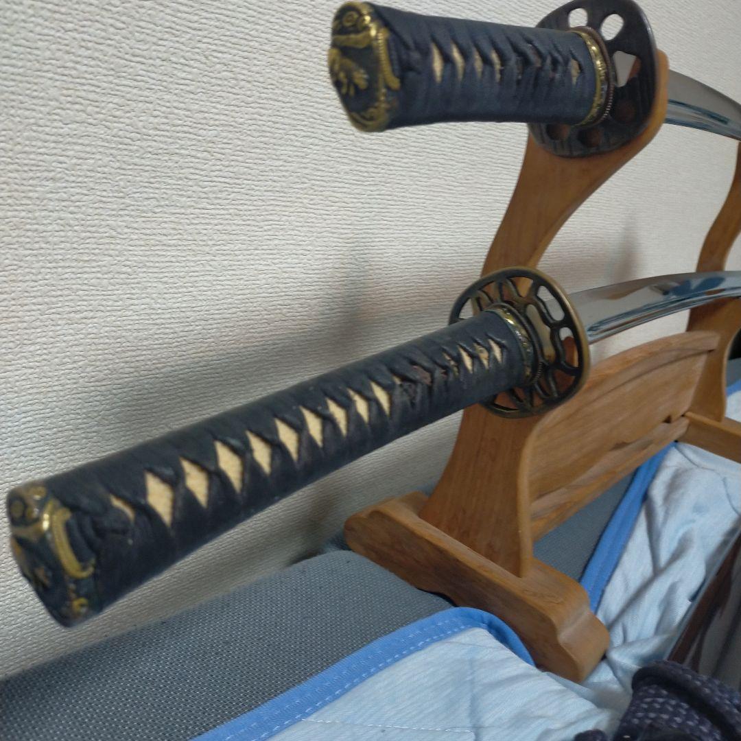 居合刀　模造刀　樋入り刀身　日本刀　刀剣　鮫皮　大小二本
