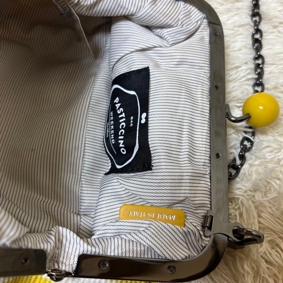 新品×レア マックスマーラ 2way がま口 ショルダーバッグ チェーン 黄色