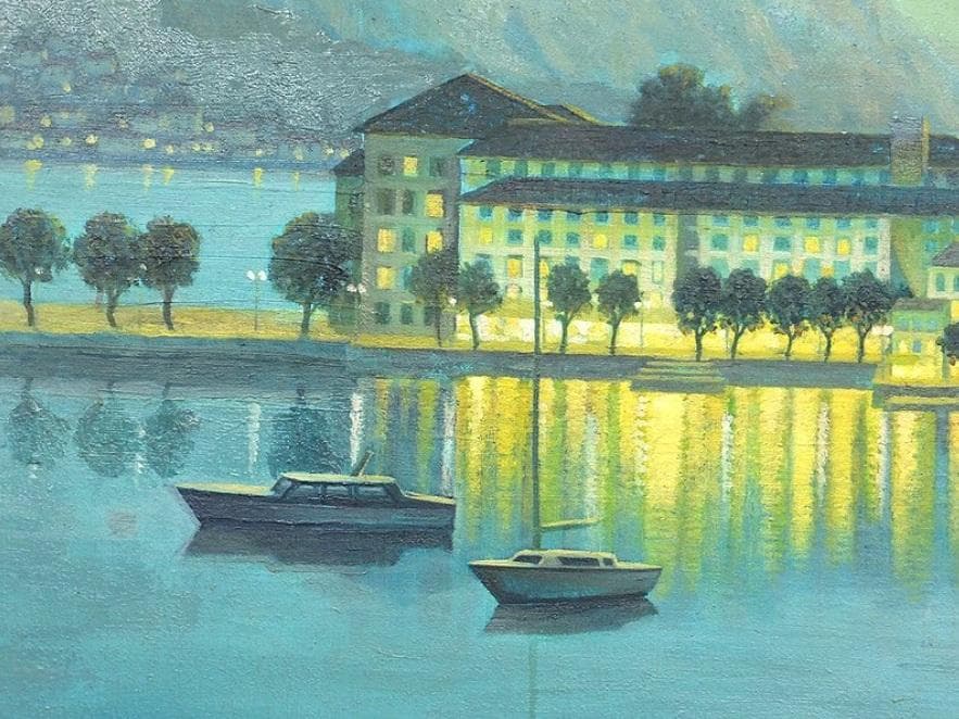 真作保証　川島未雷　「ヨーロッパ風景」　油彩　40号大作　一点もの