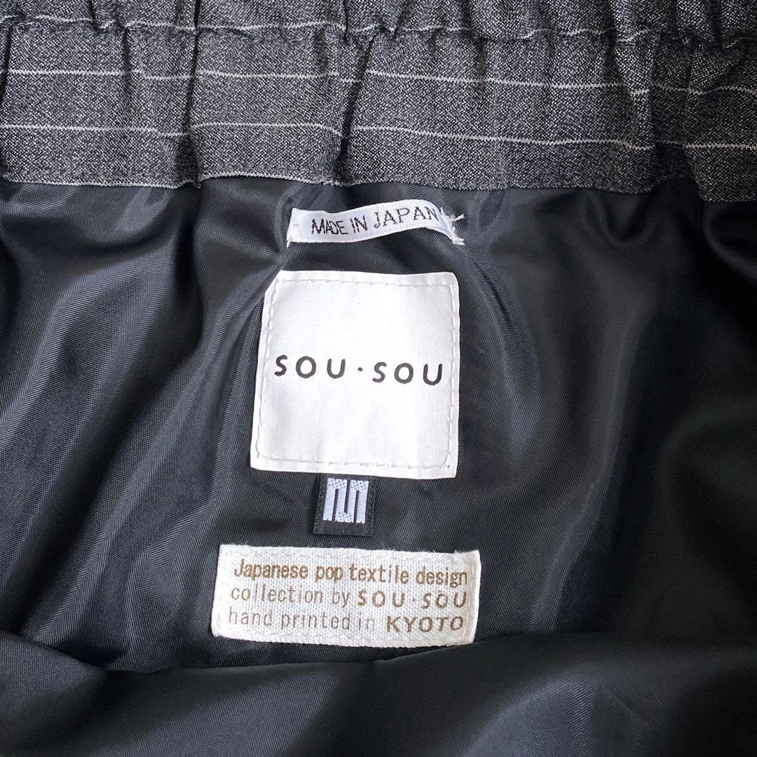 美品✨sou•sou(ソウソウ) 富士　京都　ストライプ　花柄　サルエルパンツM