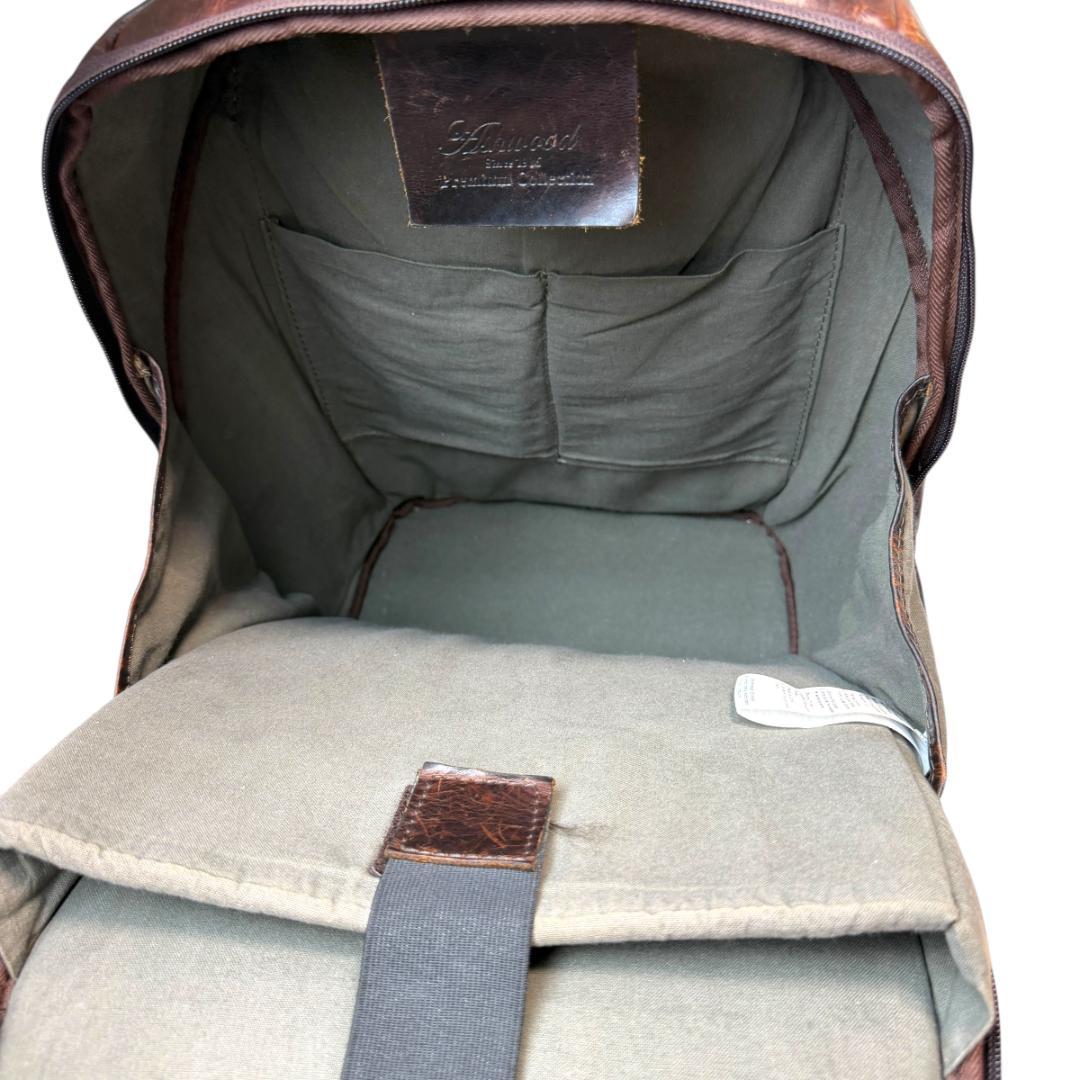 良品 Ashwood 3437 リュック レザー ブラウン A4可 バックパック