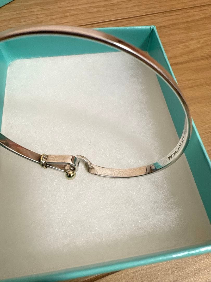 ティファニー TIFFANY フックアンドアイバ ングル シルバー ゴールド