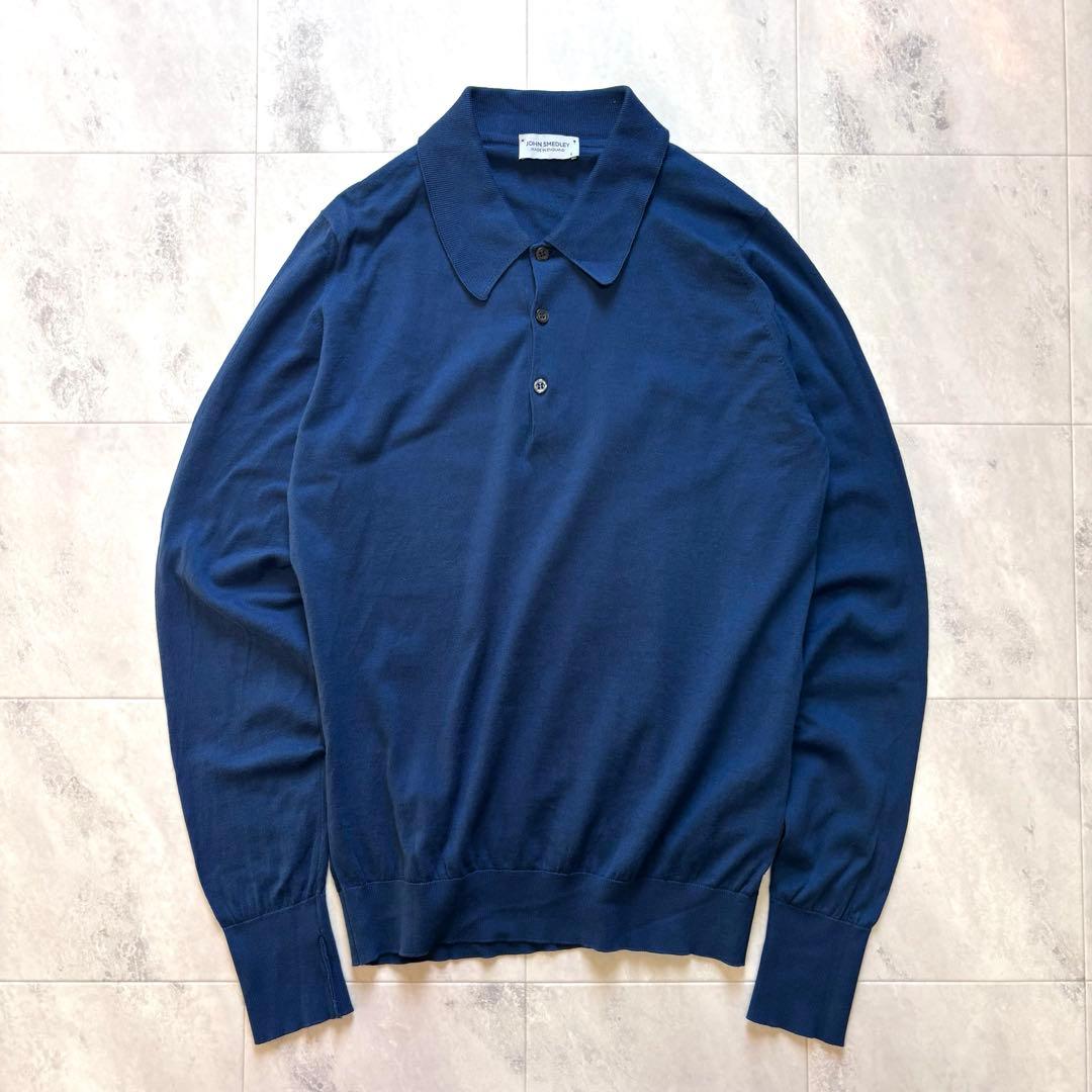 現行タグ】ジョンスメドレー シーアイランドコットン ニットポロ 英国