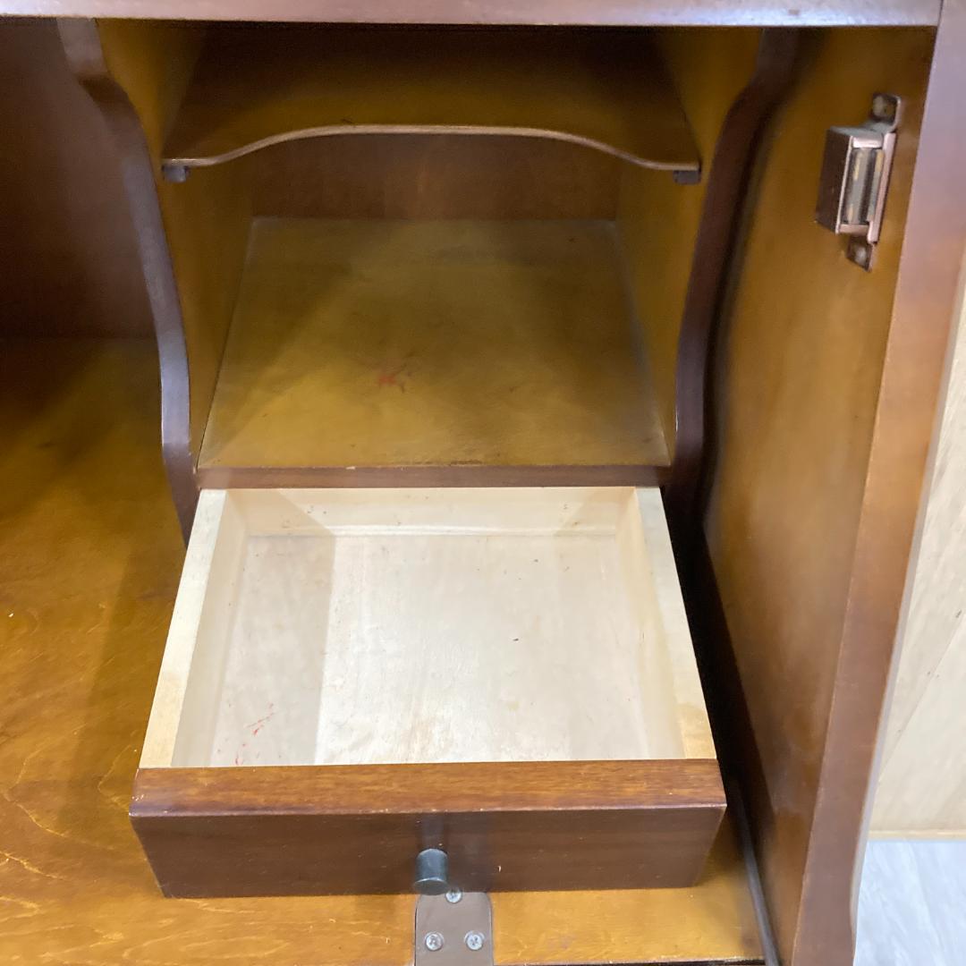 【カリモク】コロニアル　ライティングビューロー　デスク　机　昭和レトロ