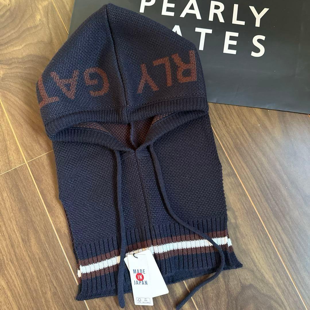 新品ᥫᩣ ̖́-PEARLY GATES フード付きニットキャップ バラクラバ帽子