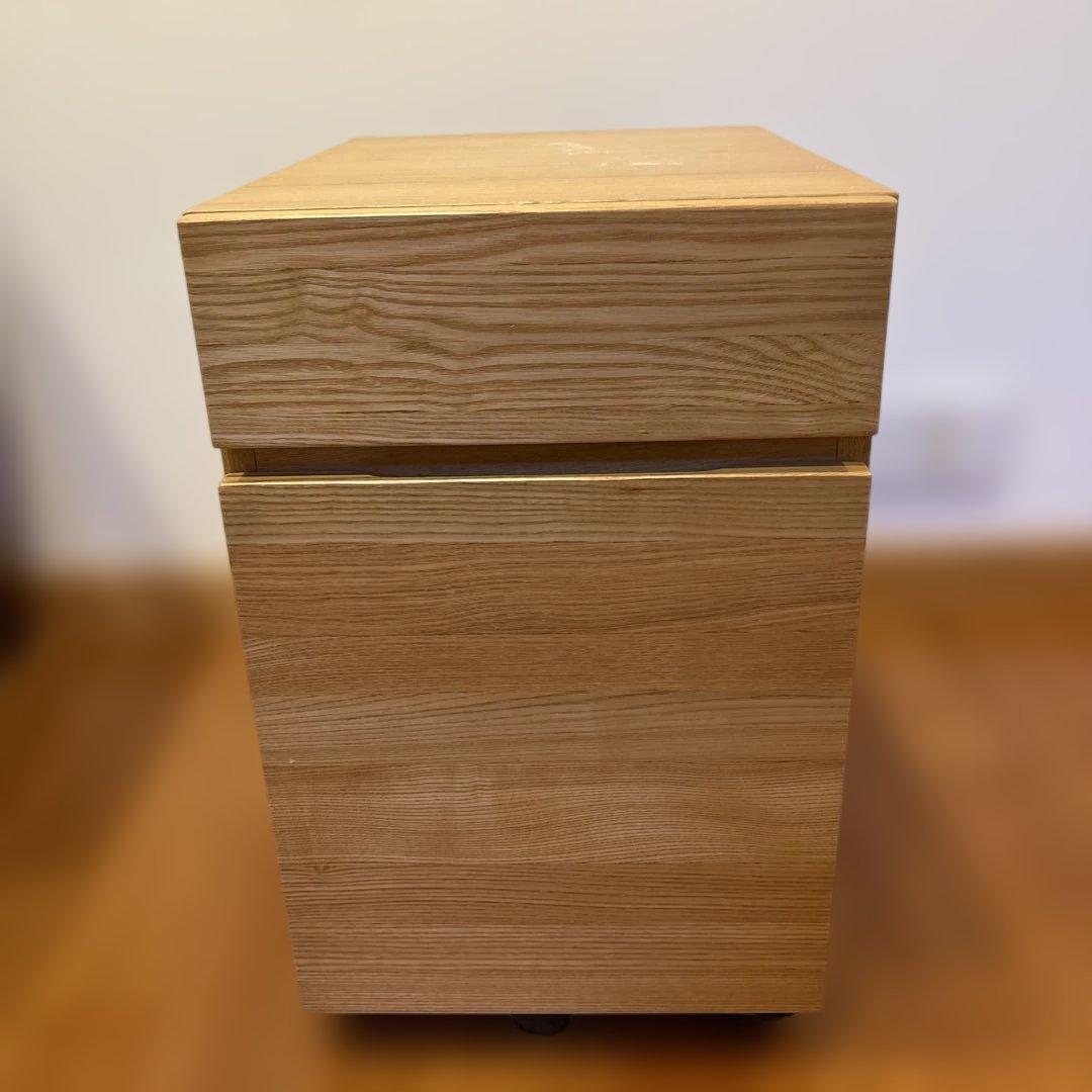 無印良品　無垢材デスクキャビネット　オーク材