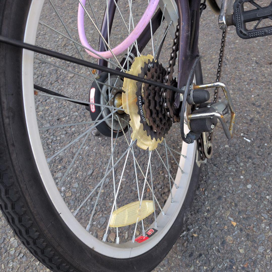 【引き取り限定】SHIMANO折りたたみ自転車 20インチ パープル ギア6段階