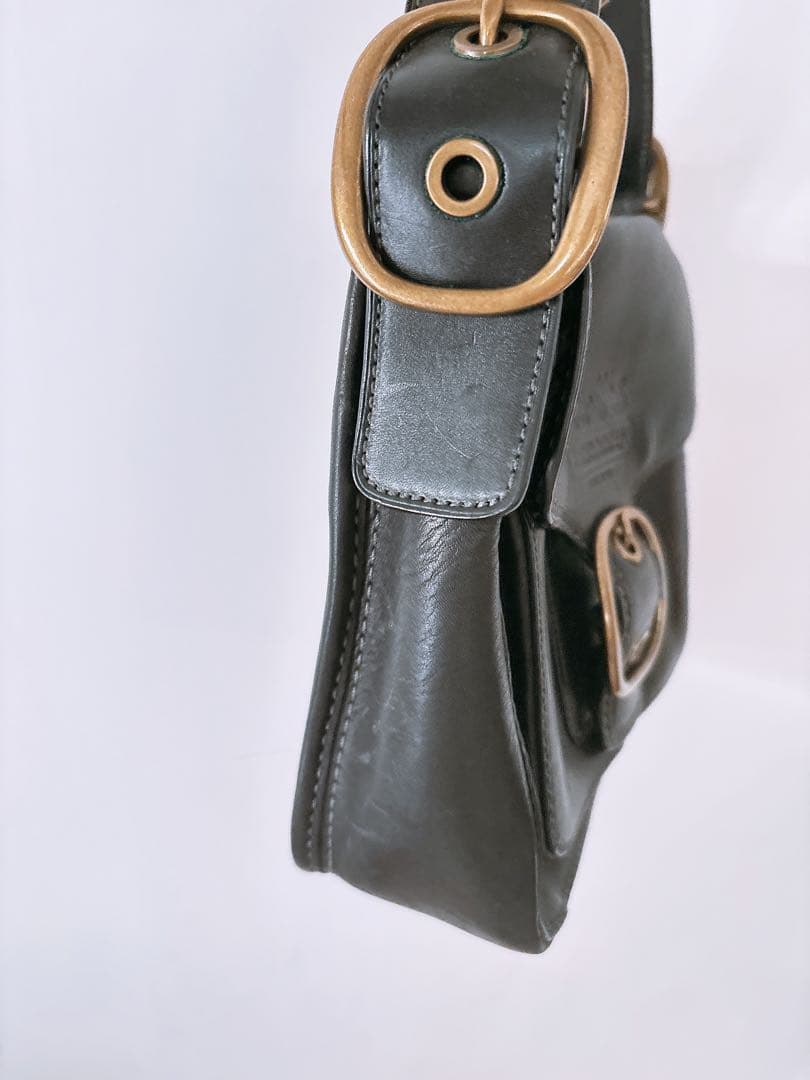 【希少品】COACH 黒 レザー バッグ 定価5万 オールドコーチ レア レトロ