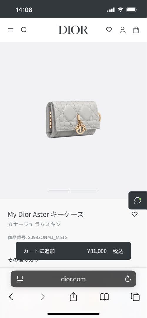 My Dior Aster キーケース ライトブルー
