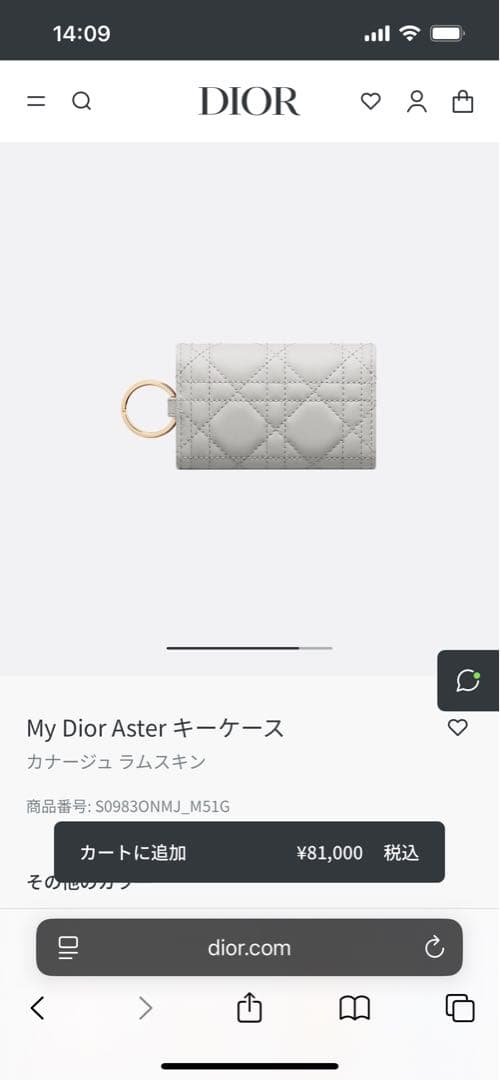 My Dior Aster キーケース ライトブルー