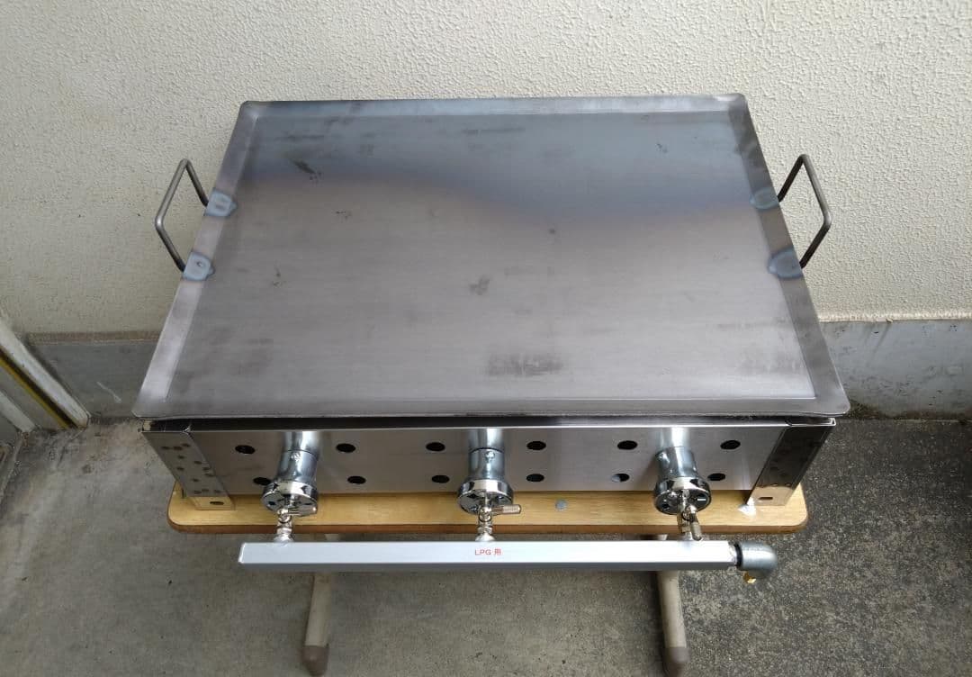 キャンセル品のため値引き 持ち手付 6ミリ鉄板 プロパンガス グリラー