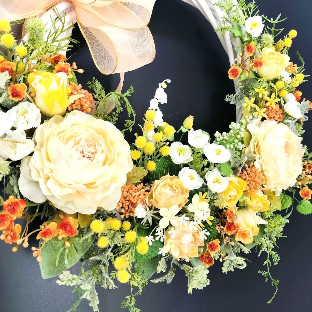 商品名【咲希】ゆきこ♥ラナンキュラスのフラワーリース 春リース 玄関リース