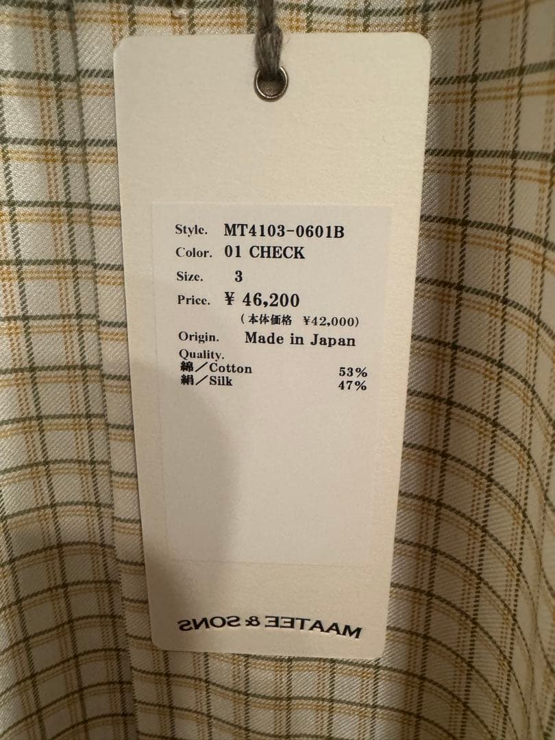 トップス MAATEE&SONS \"LIAN\" C/Si CHECK