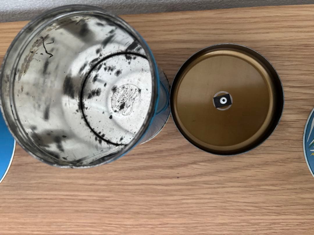 稀少】RANSBURG ランズバーグ ヴィンテージ ブリキのキャニスター 水色