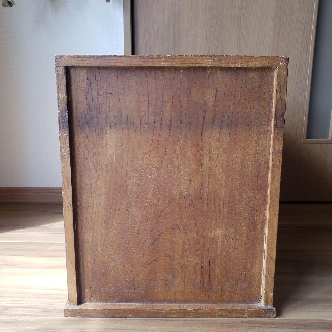 古い木製の引出し　アンティーク　木製　チェスト　古銅　ドロワー　欅　無垢　古家具