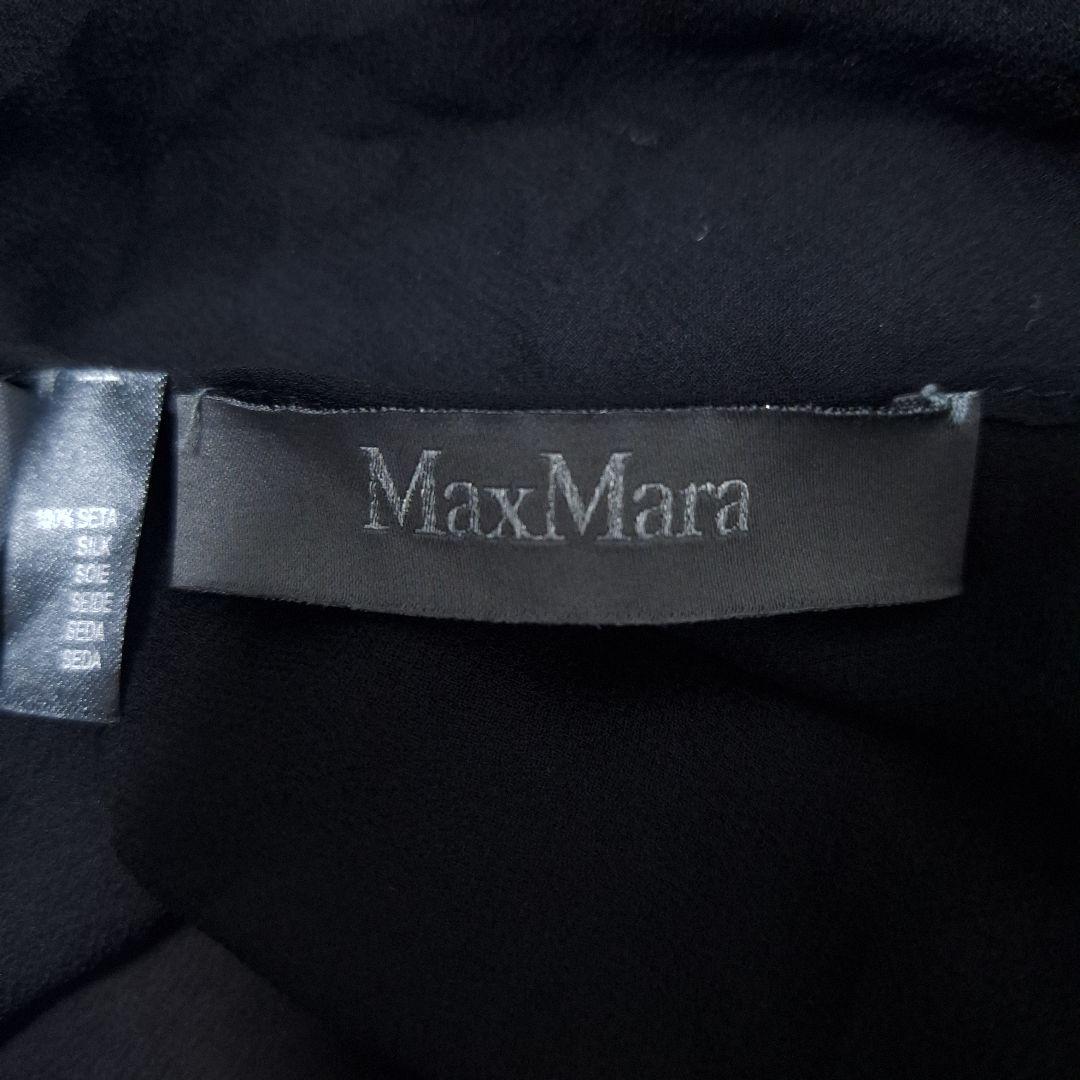 マックスマーラ 立体 花柄 デザイン ショール シアー ストール 黒