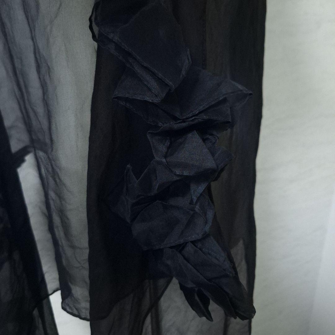 マックスマーラ 立体 花柄 デザイン ショール シアー ストール 黒