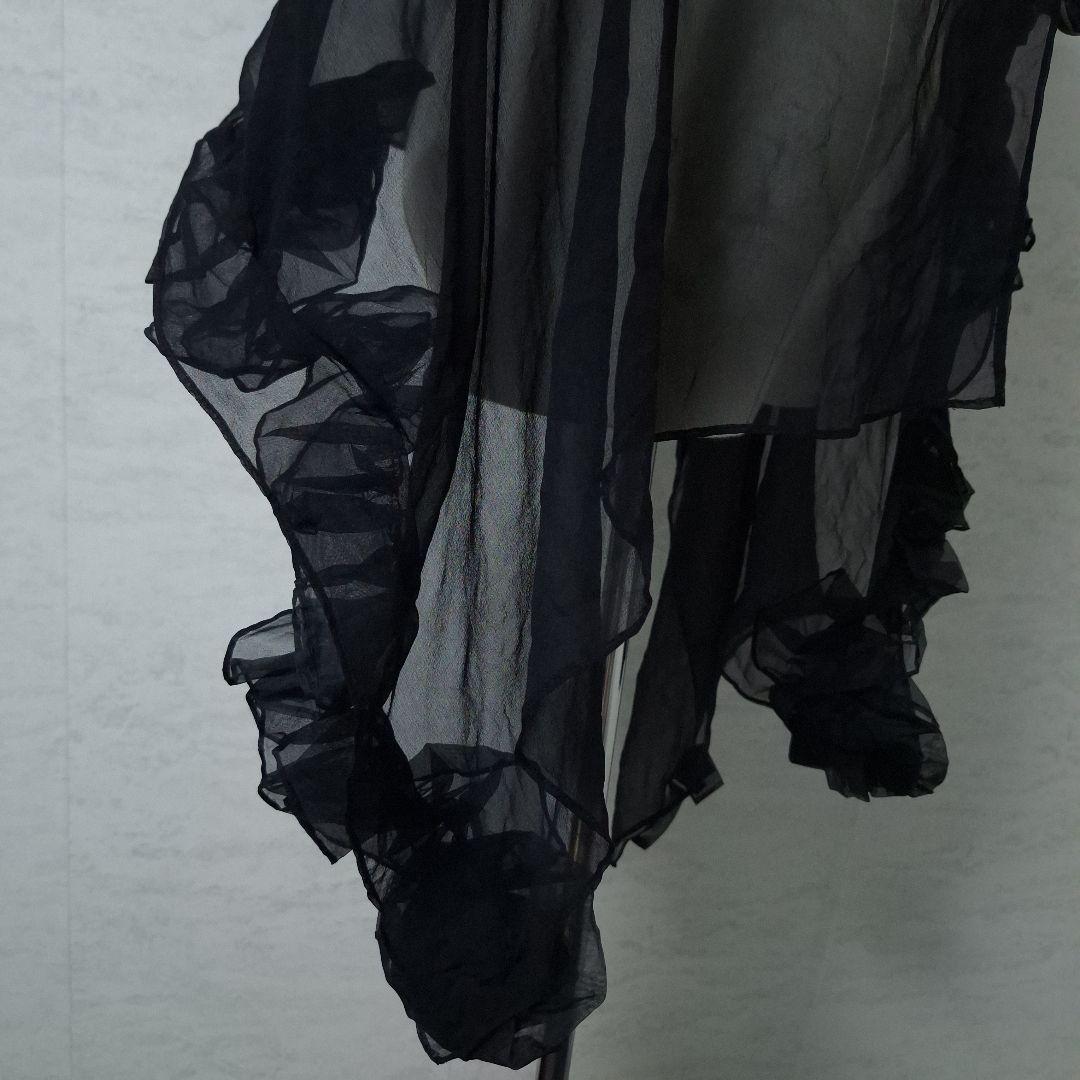 マックスマーラ 立体 花柄 デザイン ショール シアー ストール 黒