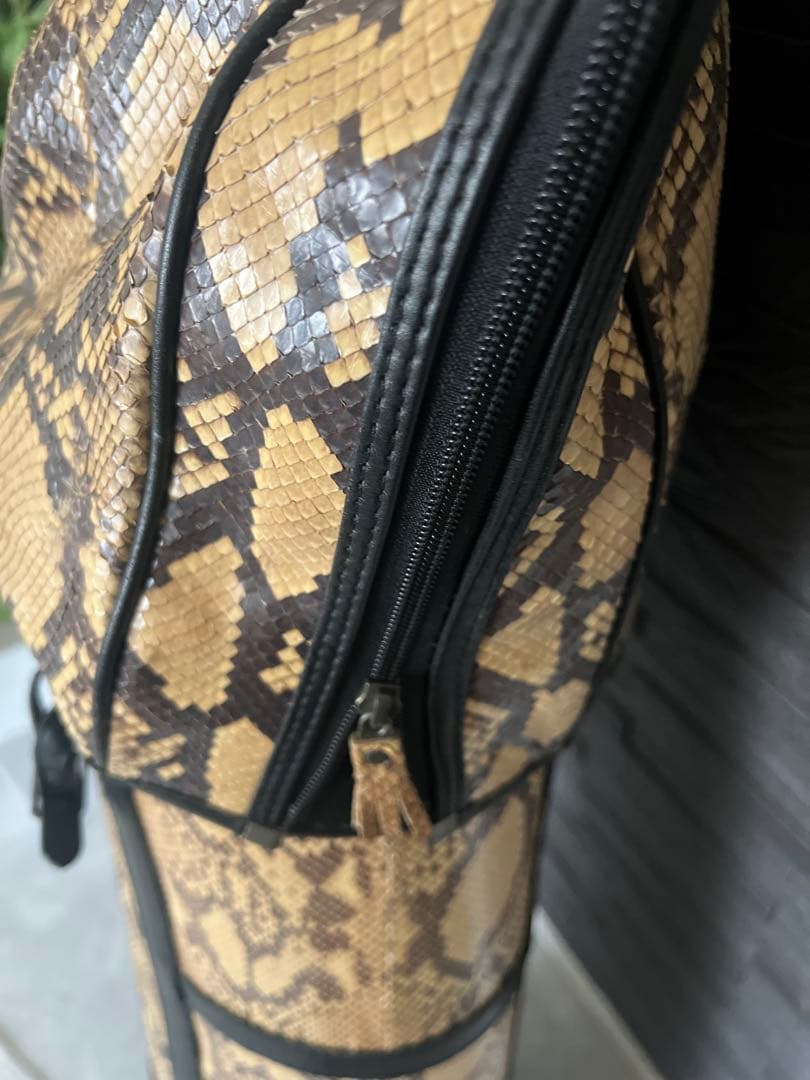 蛇革 本革 キャディバッグ ゴルフバッグ