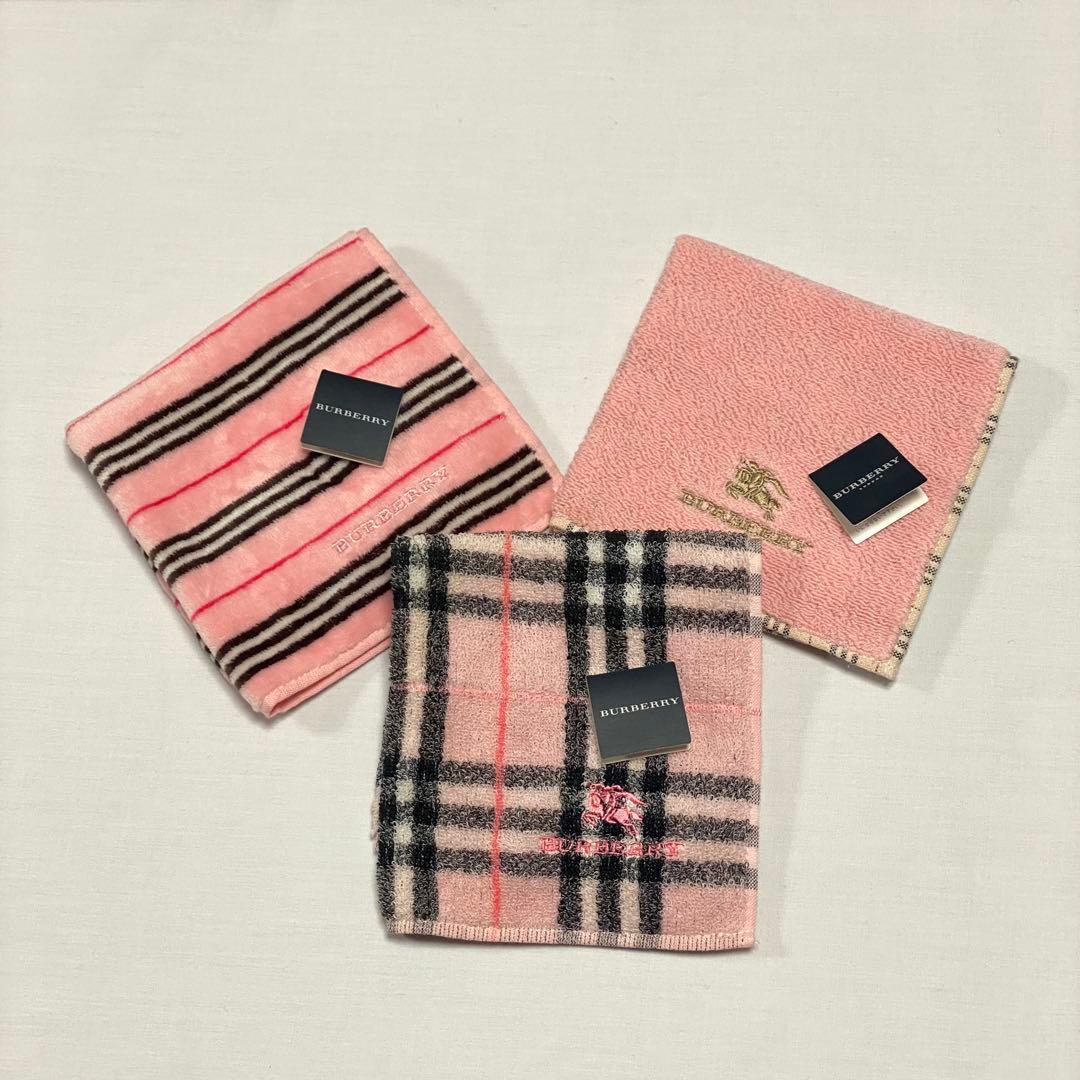 未使用 BURBERRY タオルハンカチ バーバリー ノバチェック 3枚セット