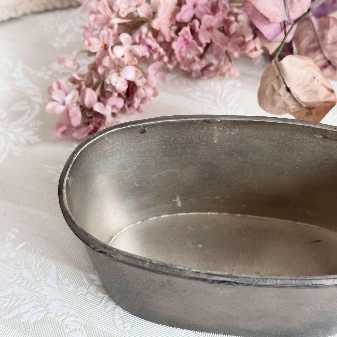 フランスアンティーク　ピューター　キャンディポット　小物入れ　うさぎ