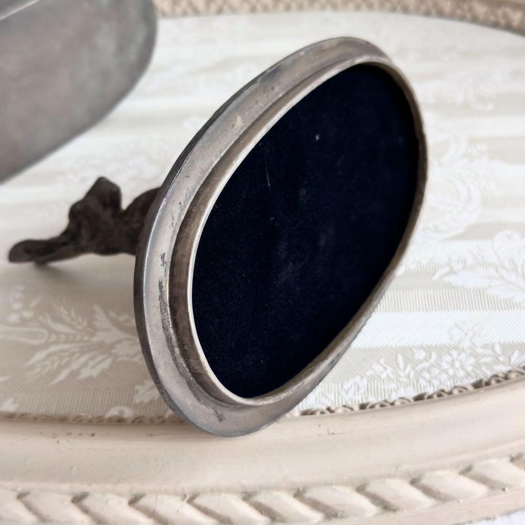 フランスアンティーク　ピューター　キャンディポット　小物入れ　うさぎ