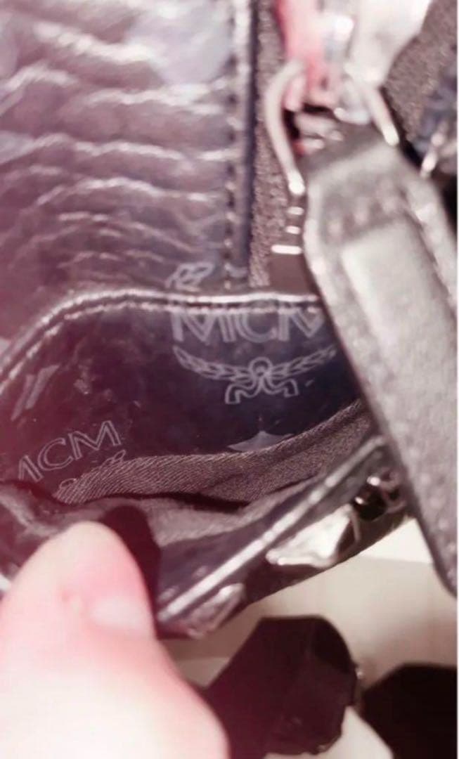 ねこ♥MCM ブラックレザーリュック Mサイズ
