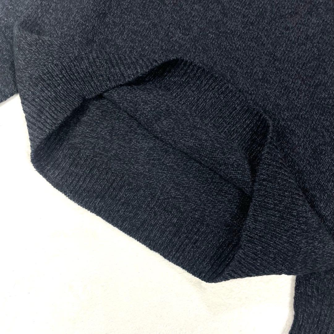 美品 パパス ウール100% ヘンリーネック ニット セーター L 霜降りグレー