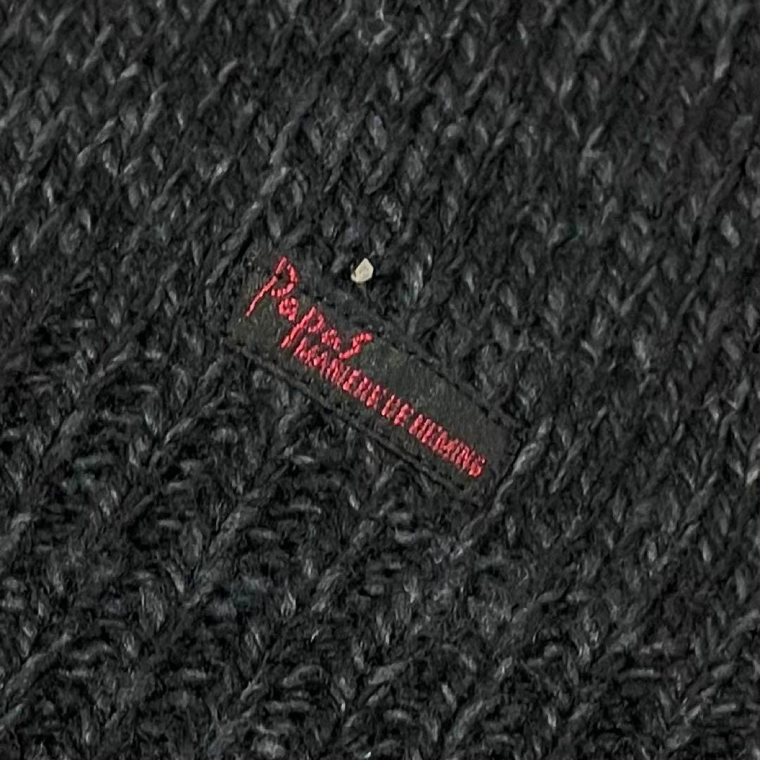 美品 パパス ウール100% ヘンリーネック ニット セーター L 霜降りグレー