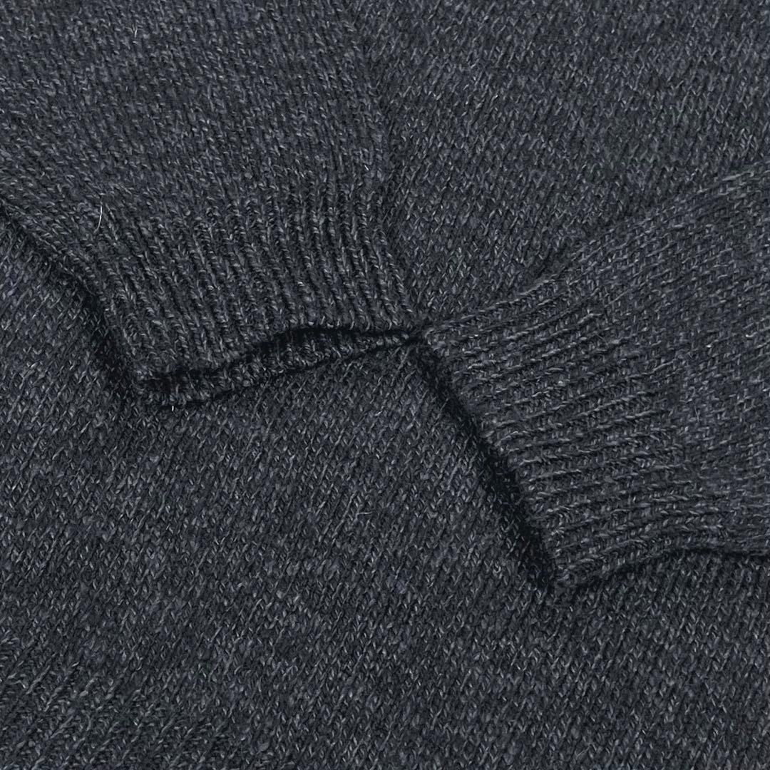 美品 パパス ウール100% ヘンリーネック ニット セーター L 霜降りグレー