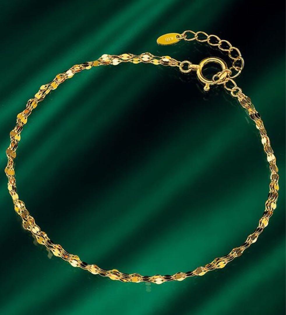 18k 3連ブレスレット 華奢