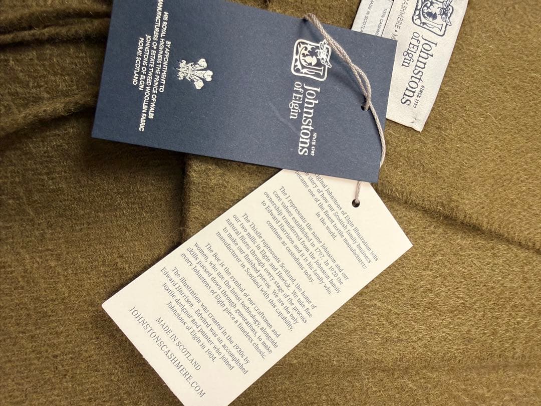 新品タグ付大判Johnstons of Elginカシミヤストールジョンストンズ