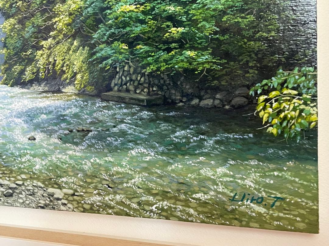 舘山浩丈 五月雨の後 油彩 F3 ・3号 写実 リアリズム 細密画 風景画