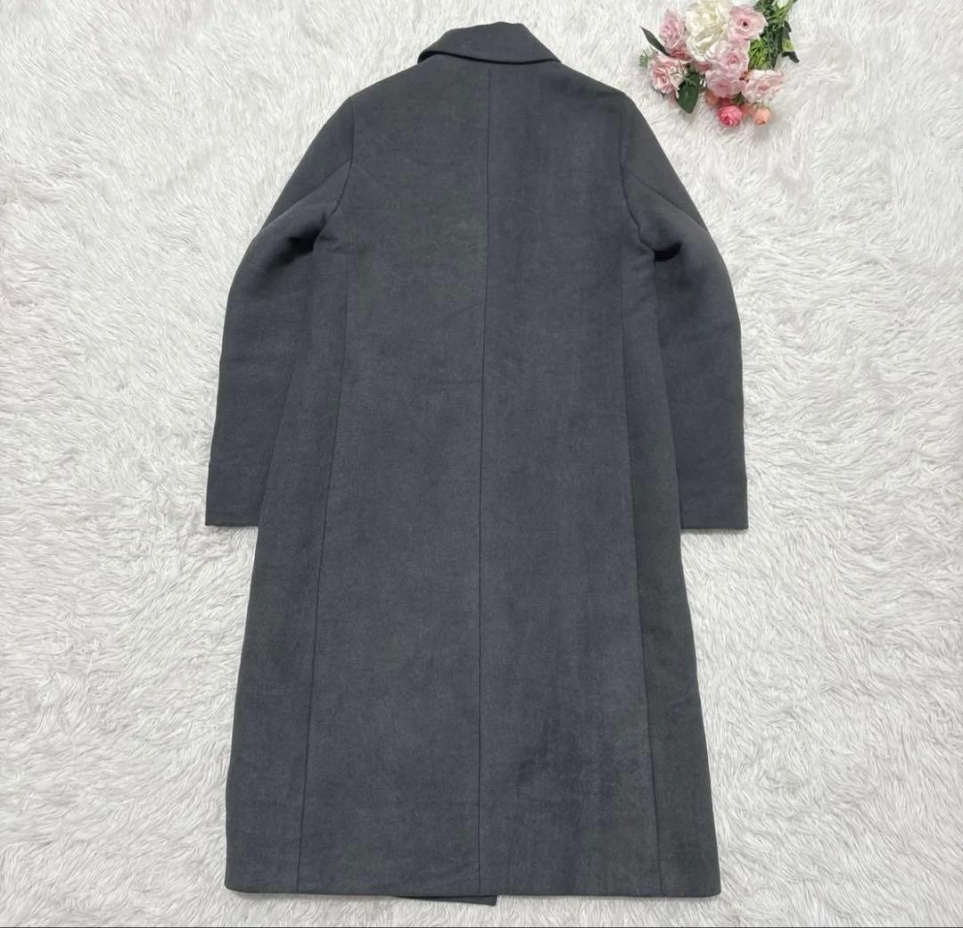 ジルサンダー ダブルブレスト ロングコート グレー　イタリヤ製 レディース 36
