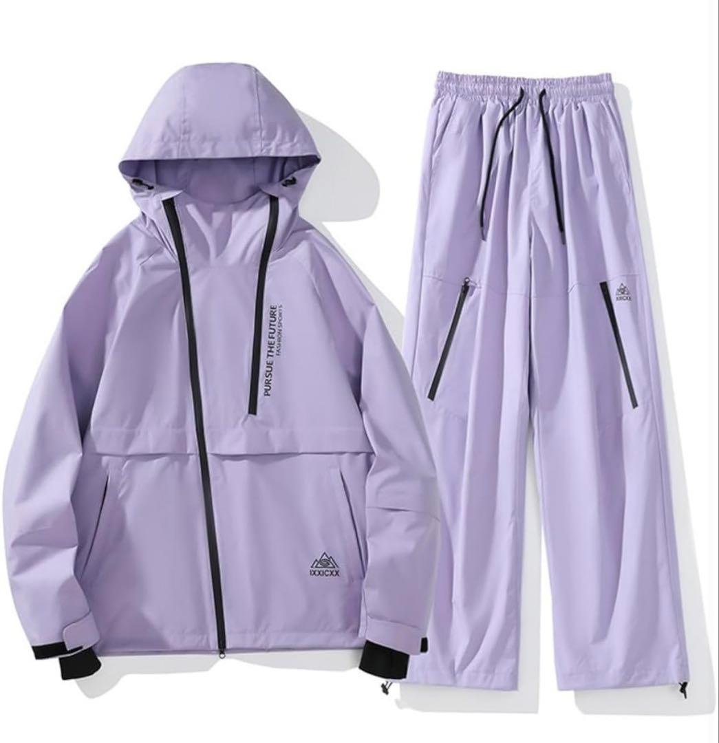 ラベンダー スノーボードウェアセット スキーウェア ウィンタースポーツ2点セット