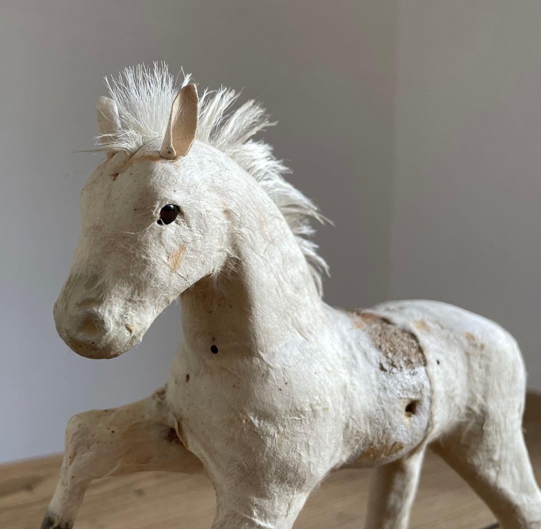 古い馬人形　レトロ　オブジェ