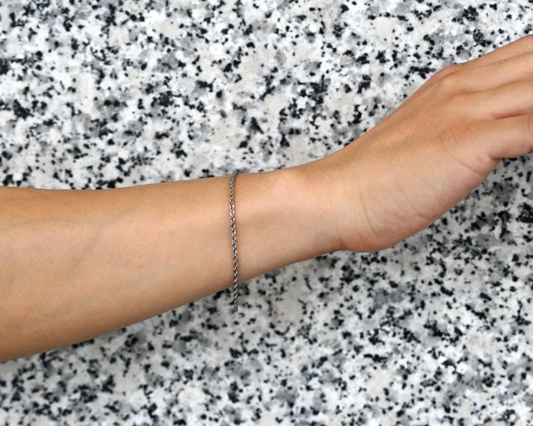 新品 Pt850 プラチナ パイプロープブレスレット幅2.0mm長さ17cm