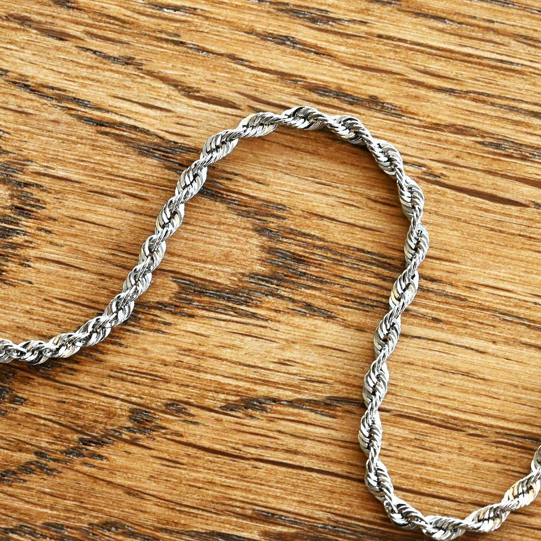 新品 Pt850 プラチナ パイプロープブレスレット幅2.0mm長さ17cm