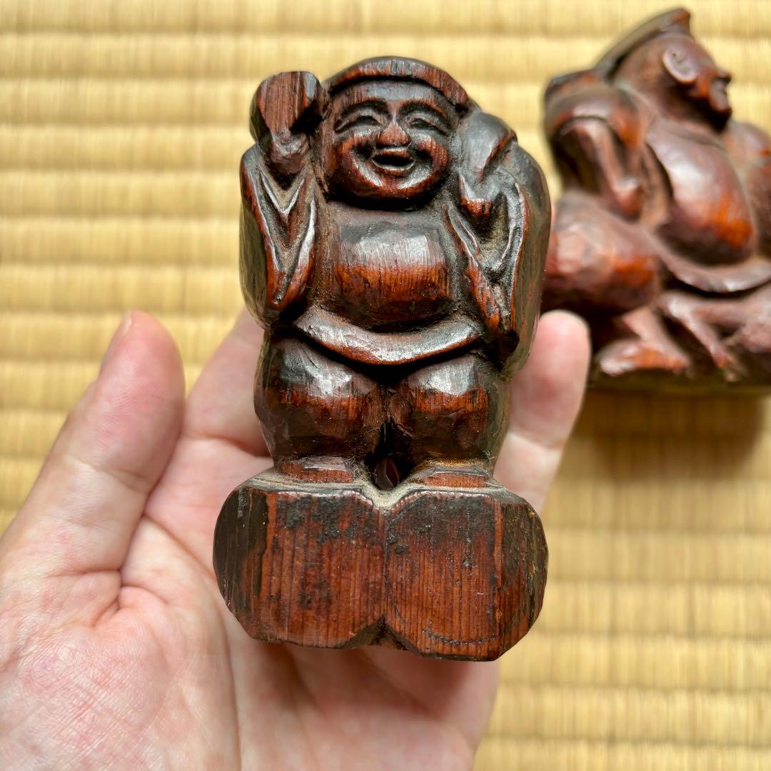 恵比寿 大黒 木彫 郷土玩具 時代 骨董 古美術 張子型 江戸 明治 昭和
