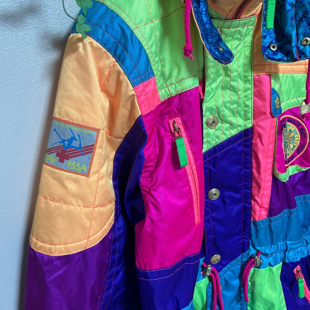 【美品】GOLDWIN スキーウェア　スノボ　カラフル　派手 90s バブル
