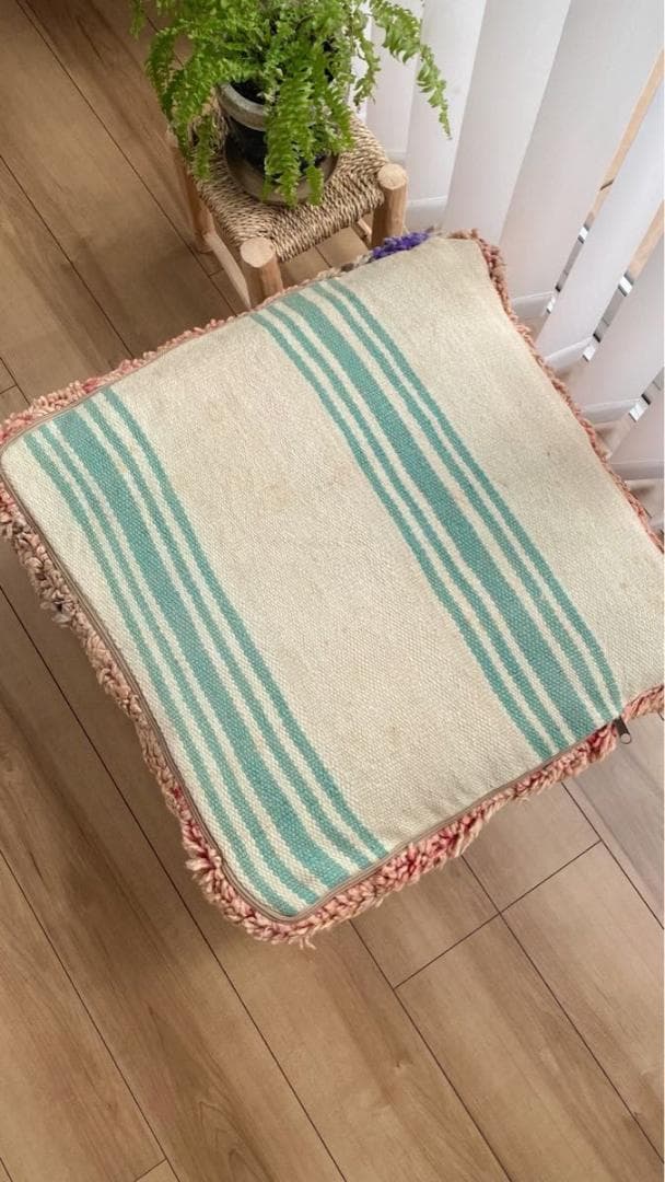 プフ ヴィンテージ 絨毯 手織りラグ クッションカバー ピローカバー