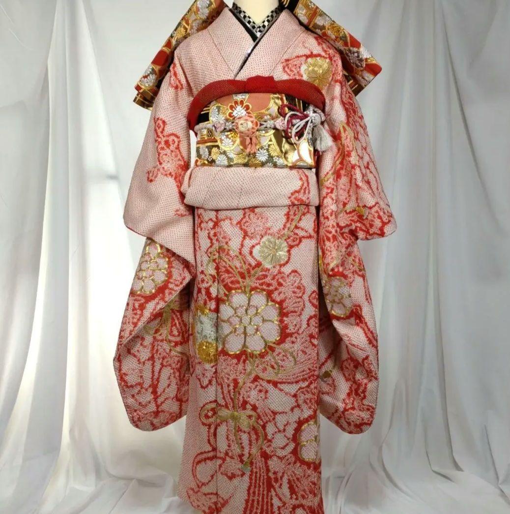 79 着物 振袖フルセット 振袖 総絞り 駒刺繍 金糸 成人式 卒業式 十三