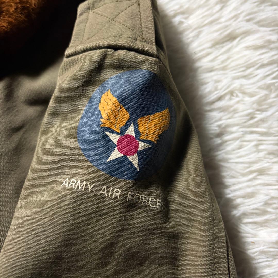 【雰囲気抜群】HOUSTON フライトジャケット　B-10 襟ボア　カーキ　42