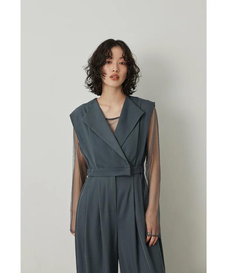 niana ニアナ スタンドアウトカラーオールインパンツ M 結婚式 お呼ばれ