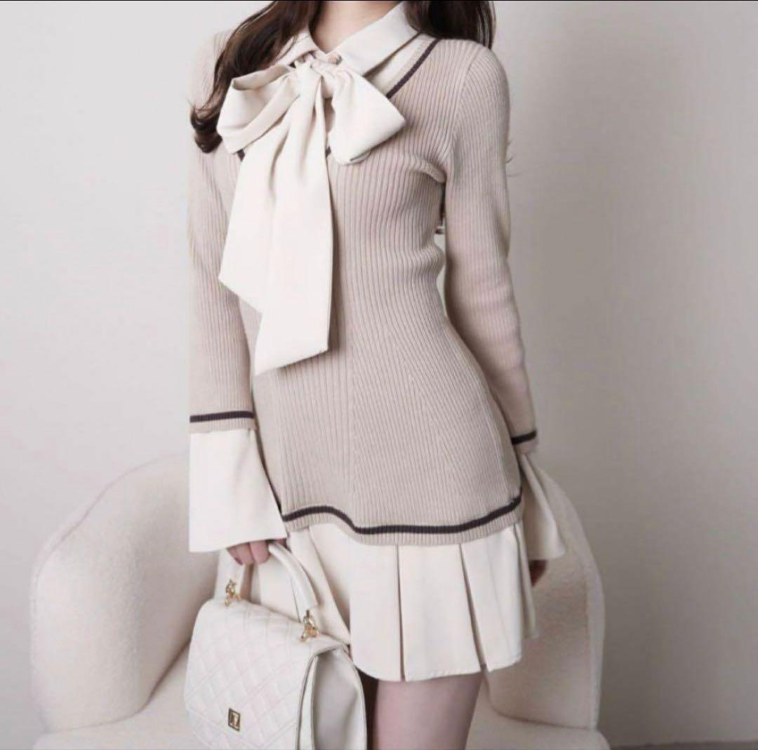 LIP SERVICE シャツドッキングプリーツワンピ