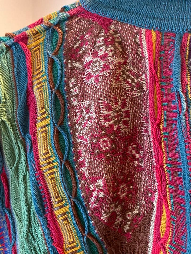 【良色】COOGI / 立体3D編み/総柄/レアカラー